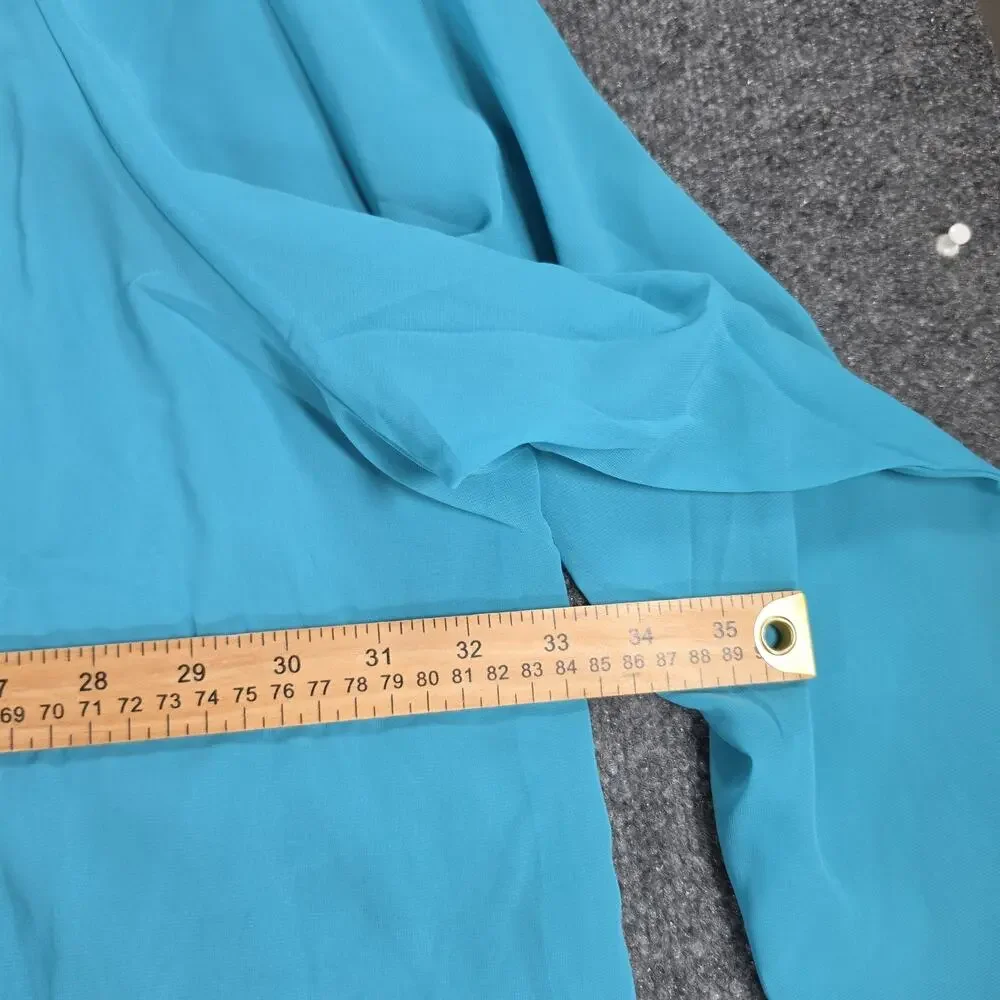 Roaman's Women 40W Turquoise 2 Piece Dress Duster Sequin Embroidered Plus Size